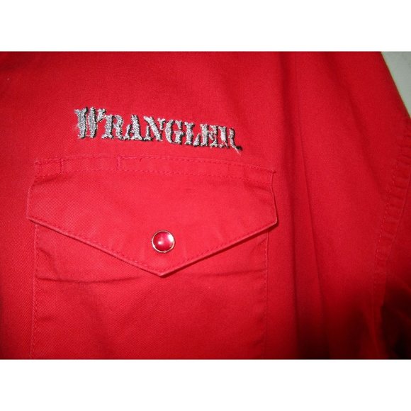 Wrangler Red Pearl Snap Silver Embroidery Vintage Western Rodeo 2XL GUC - Picture 4 of 16